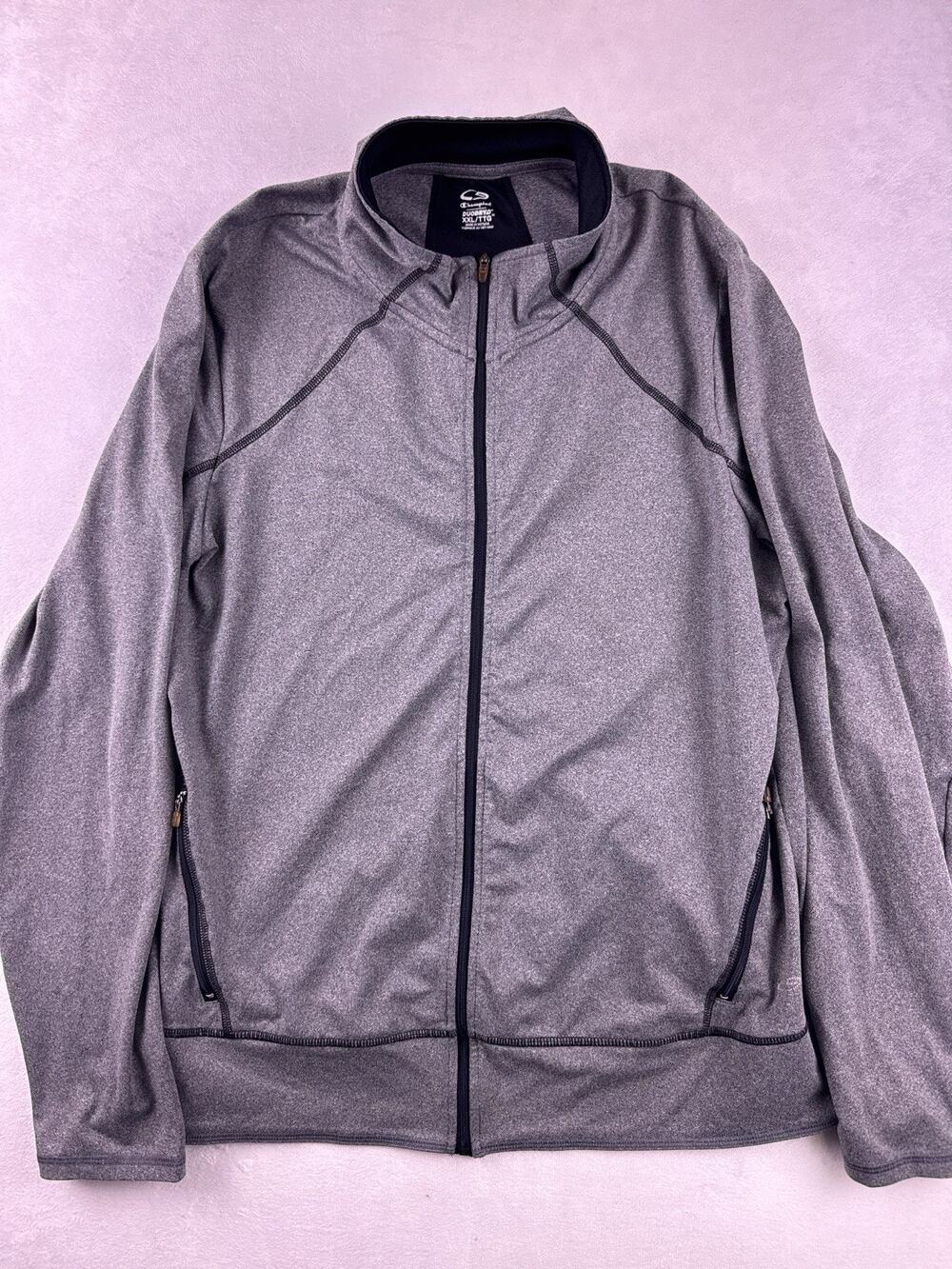 Champion Women’s XXL Full Zip Track Jacket Gray Black Duo Dry Activewear